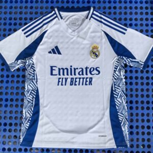 Real Madrid's blue and white training jersey
