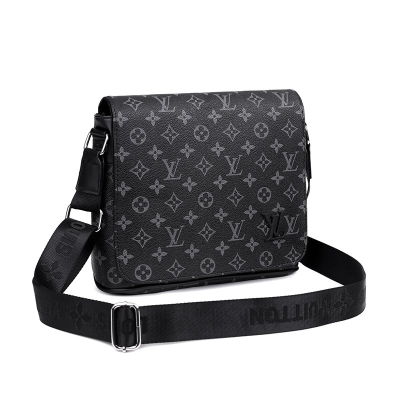 Black flower and black checkered single-shoulder bag