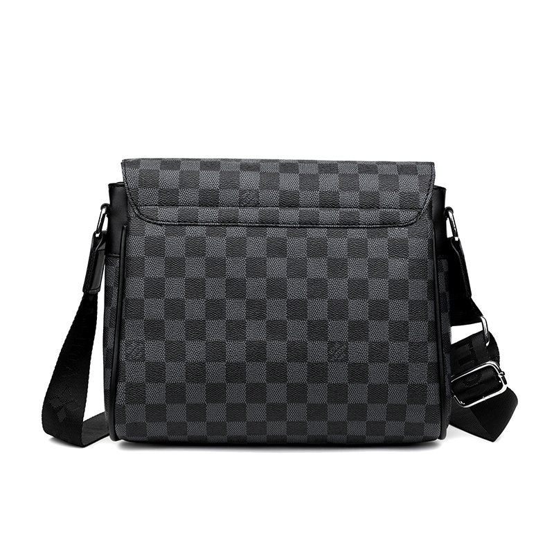 Black Flower and Black Checkered Single-shoulder Bag - Image 5