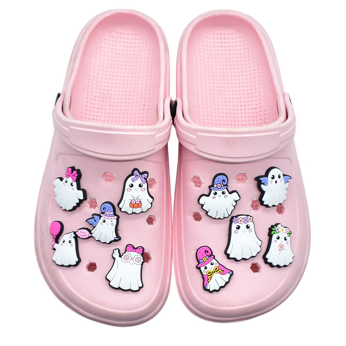 Cute cartoon Halloween ghost Crocs accessories PVC soft rubber - Image 3