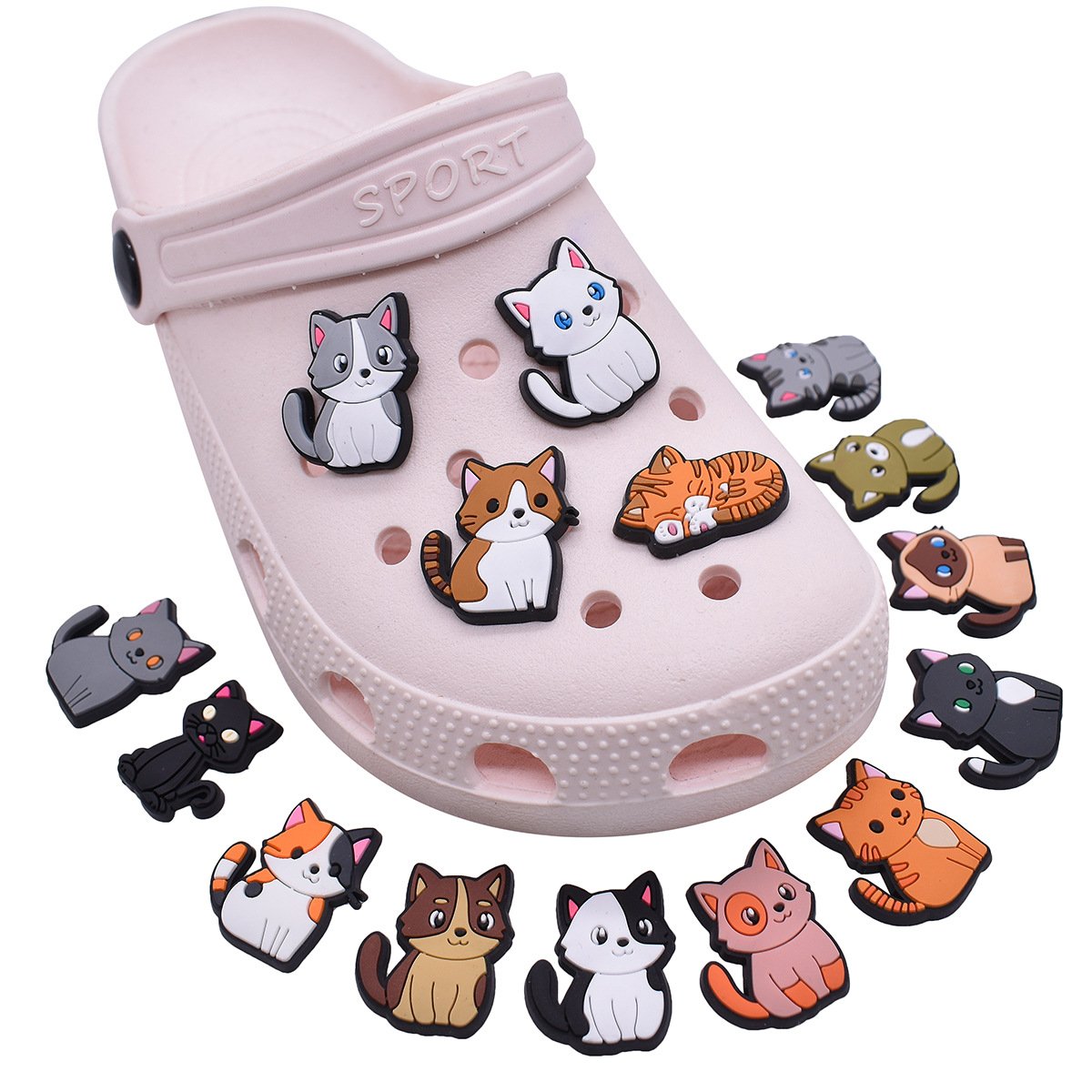 Diy Pvc Soft Rubber Cat Crocs Accessories - Image 3