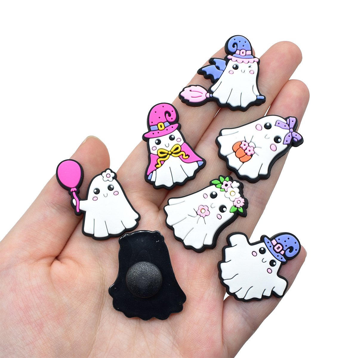 Cute cartoon Halloween ghost Crocs accessories PVC soft rubber - Image 2