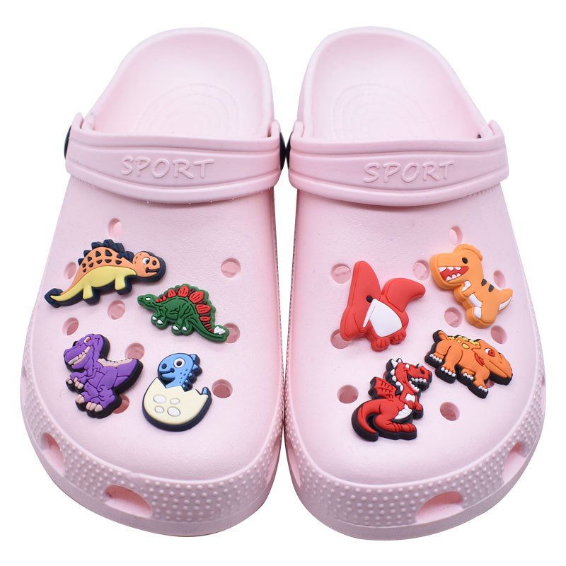 Dinosaur Series Crocs Accessories Cute Cartoon PVC Soft Rubber - Image 2