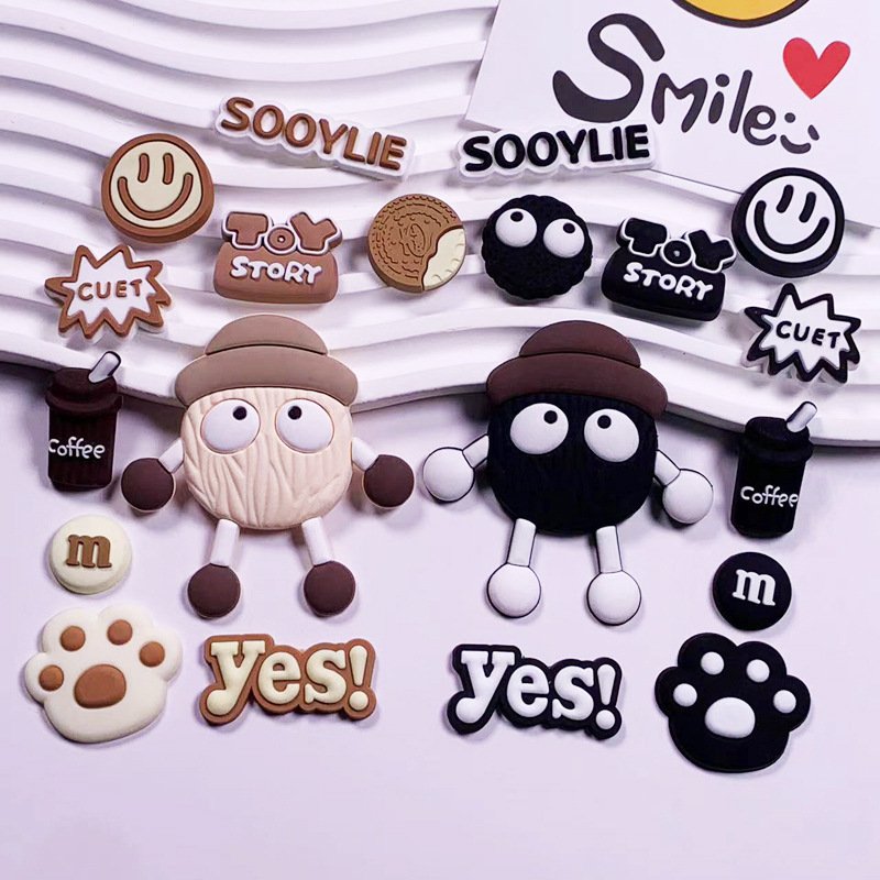 Cartoon strawberry bear patch diy soft rubber accessory phone case Charm - Image 9