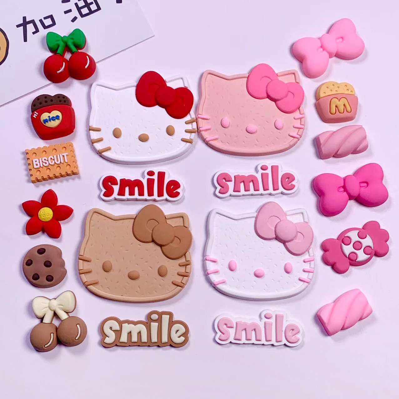 Cartoon strawberry bear patch diy soft rubber accessory phone case Charm - Image 6