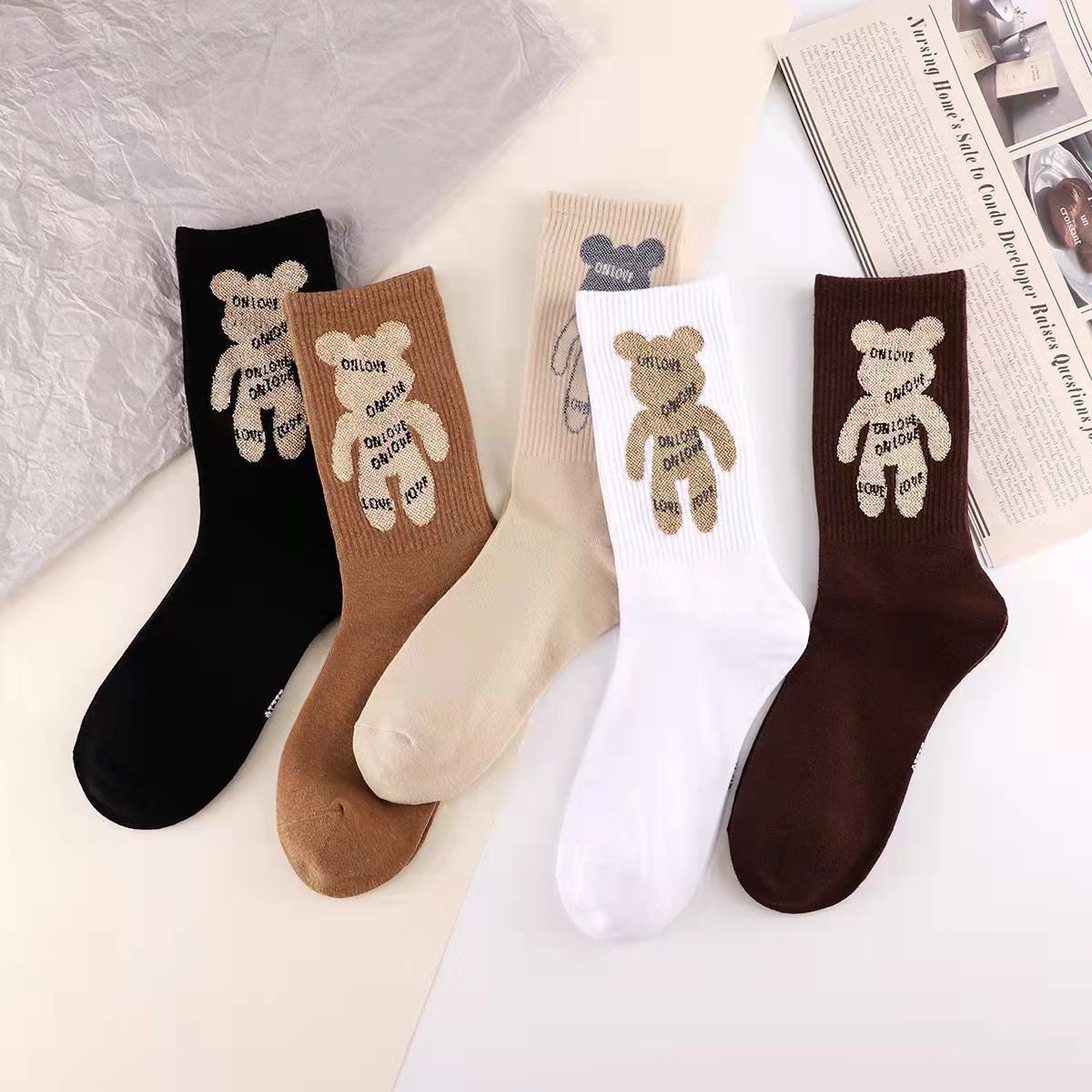 cartoon bear socks