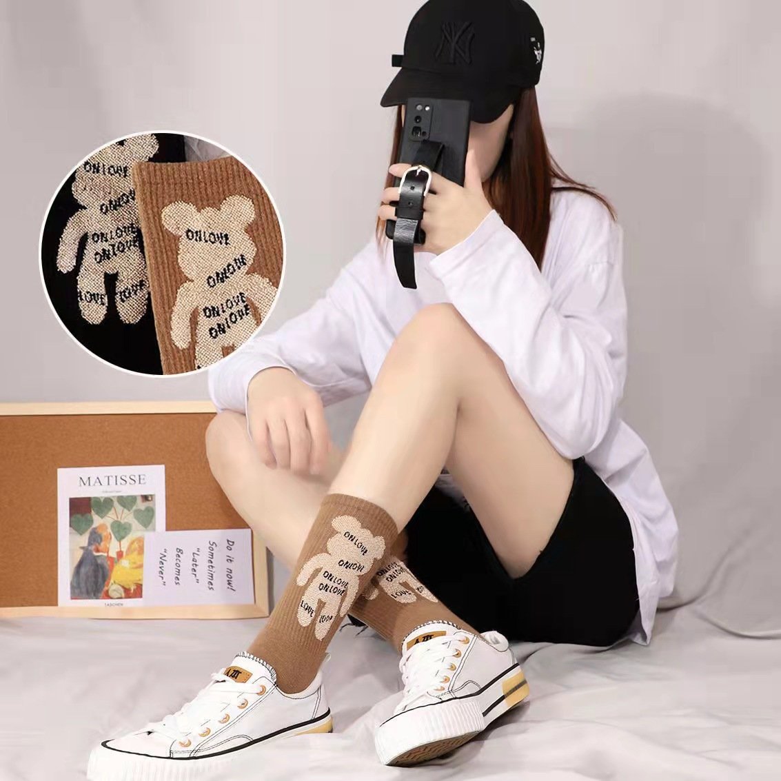 Cartoon bear fashionable pure cotton socks - Image 2