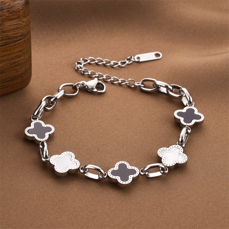 Four-leaf clover titanium steel bracelet for women - Image 4