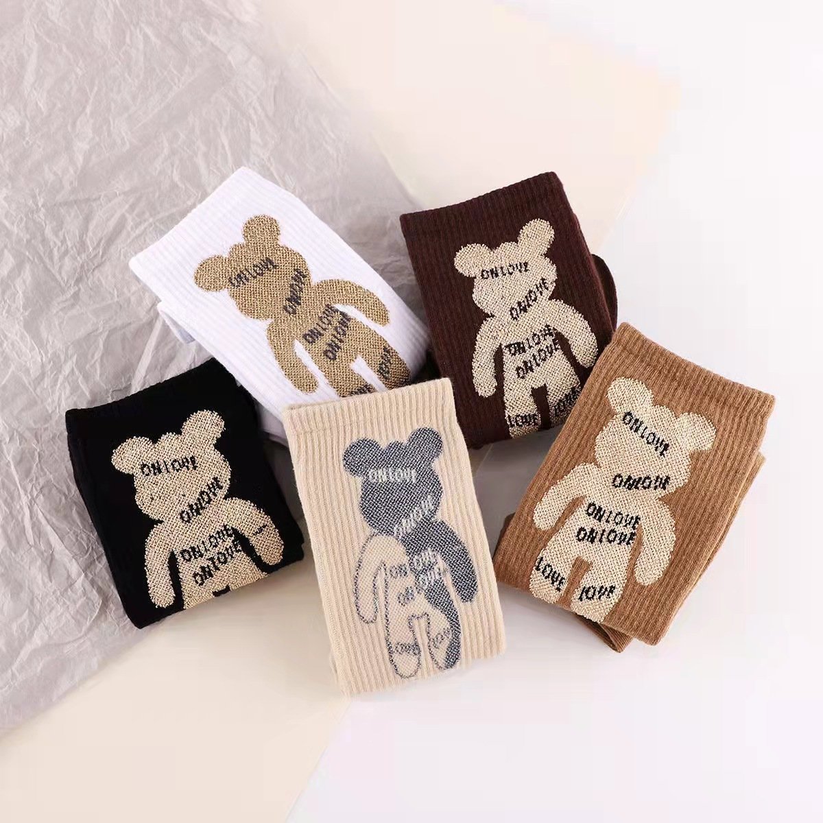 Cartoon bear fashionable pure cotton socks - Image 4