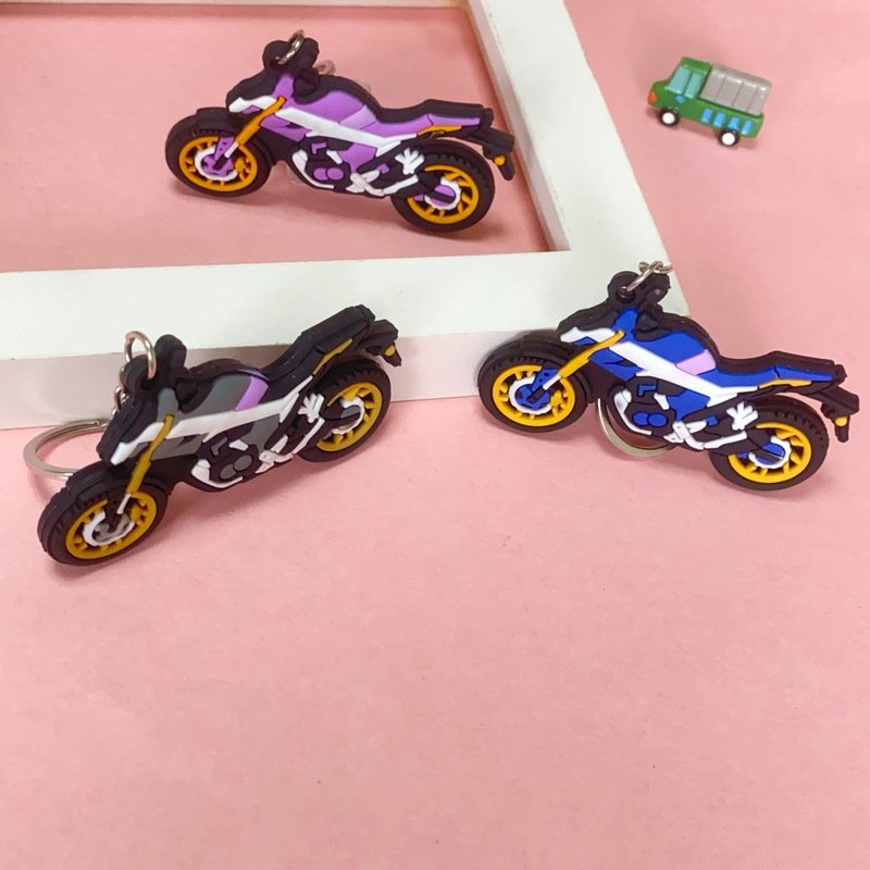 Trendy Motorcycle Keychain PVC Pendant - Image 4