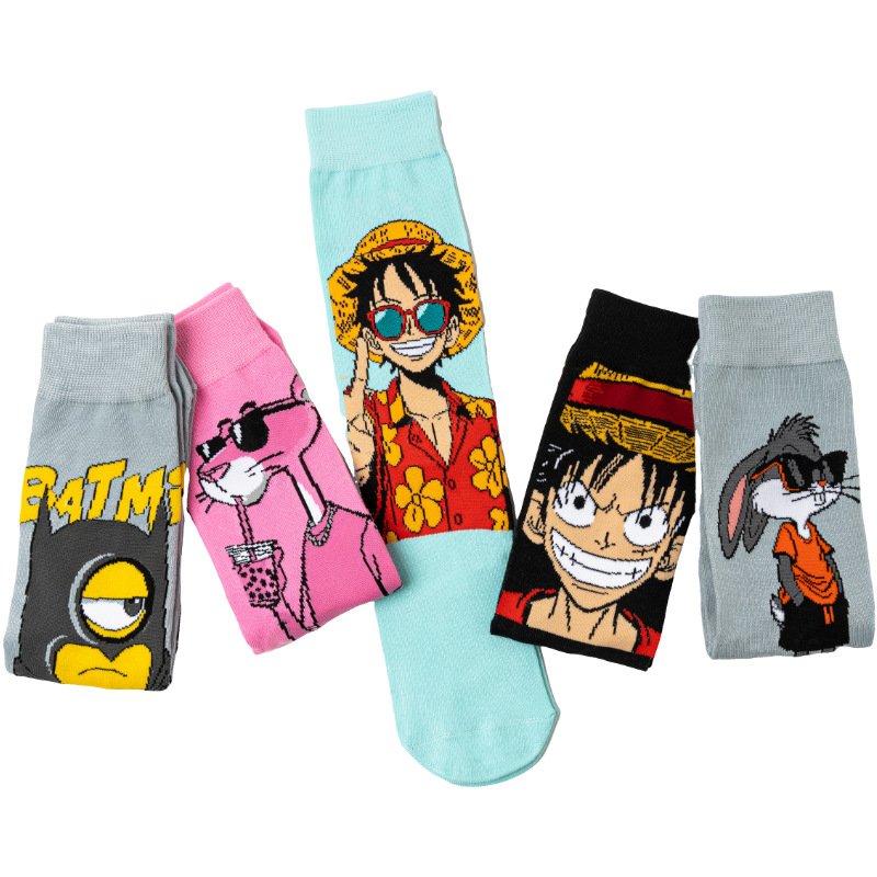 One Piece Luffy Minion mid-calf trendy socks - Image 3