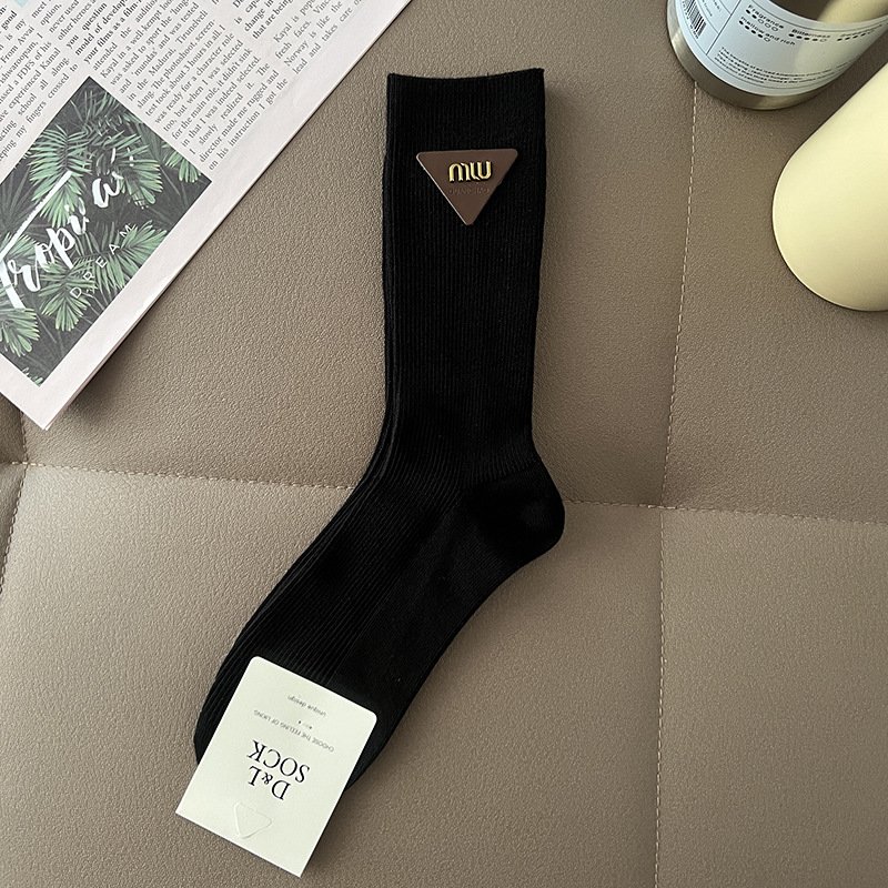 Metal leather label accessory socks - Image 2