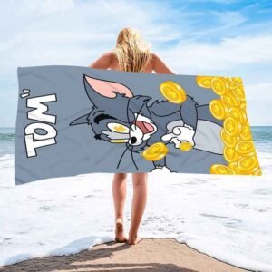 cat and mouse beach towel