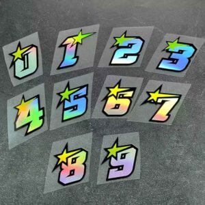 number laser sticker